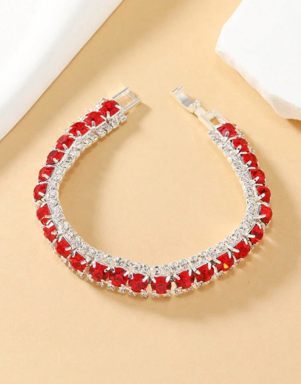 Pulseira Prata Vermelho