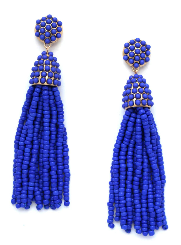 Brinco Tassel Azul Royal