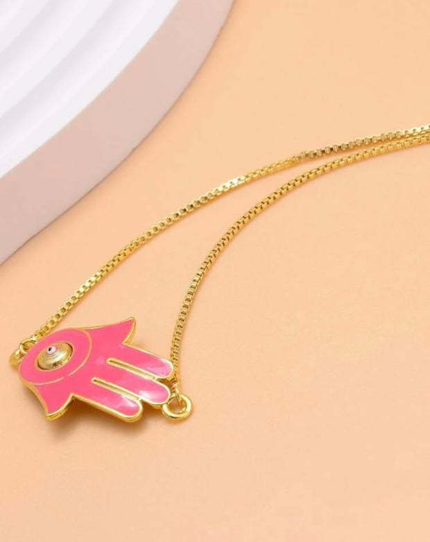 Pulseira Hamsa Rosa